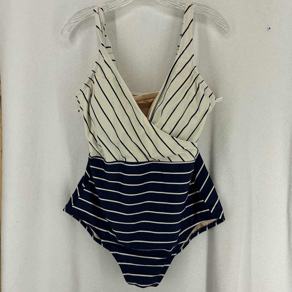 Kona Sol Striped One Piece Swim Suit Womens XL